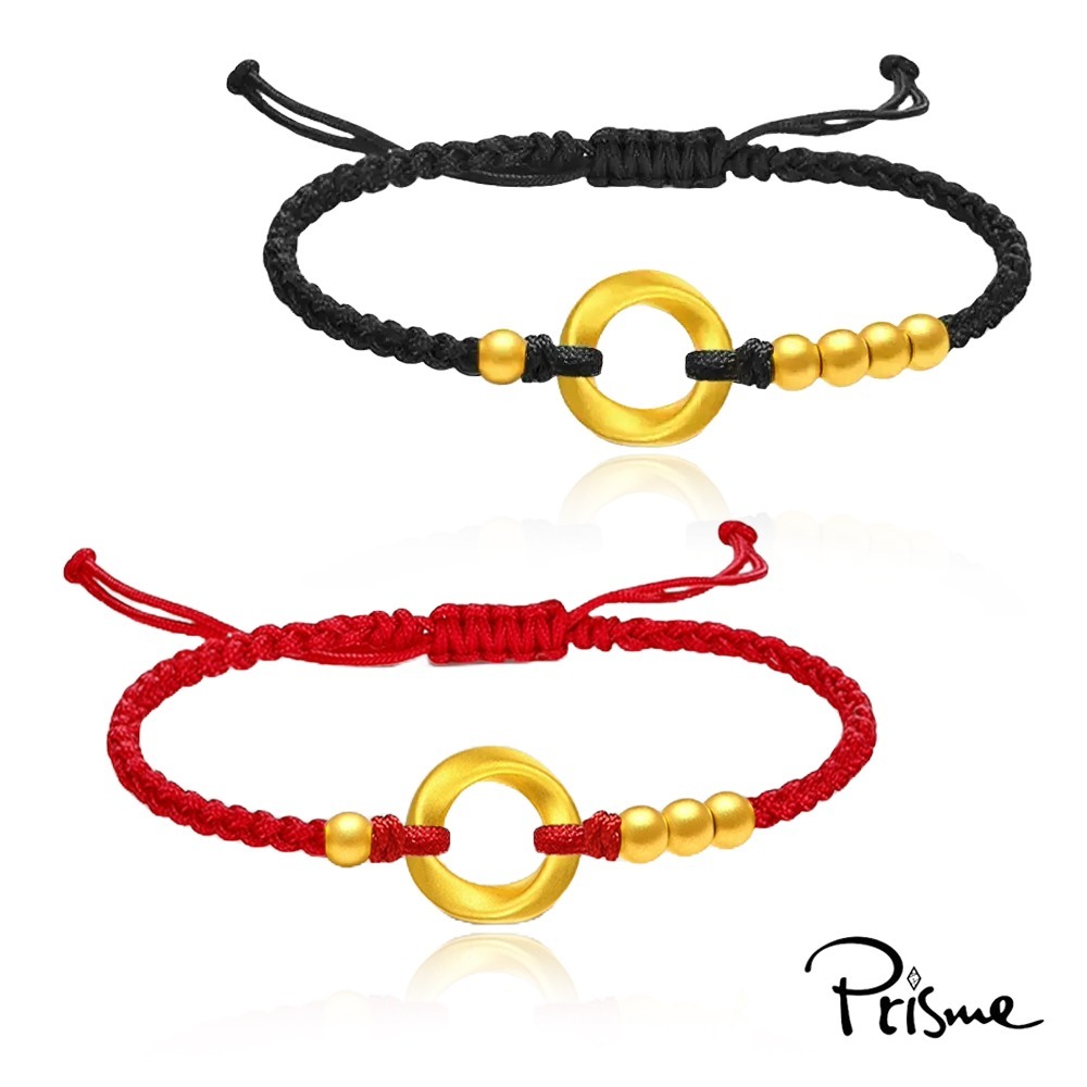 【Prisme Gold】黃金手鍊 情侶飾品 莫比烏斯圓環金珠 手鍊對組 (總重約0.15錢±0.03)-細節圖2