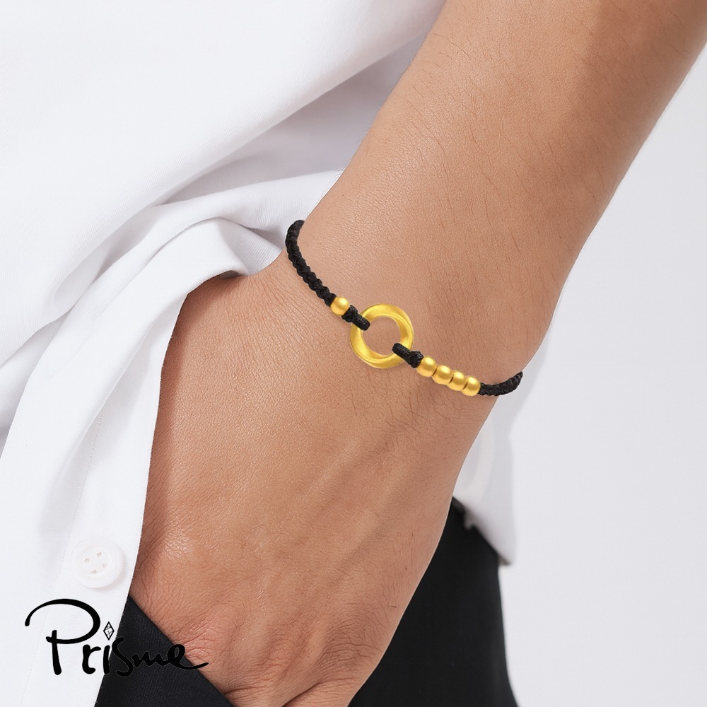 【Prisme Gold】黃金手鍊 情侶飾品 莫比烏斯圓環金珠 手鍊對組 (總重約0.15錢±0.03)-細節圖4