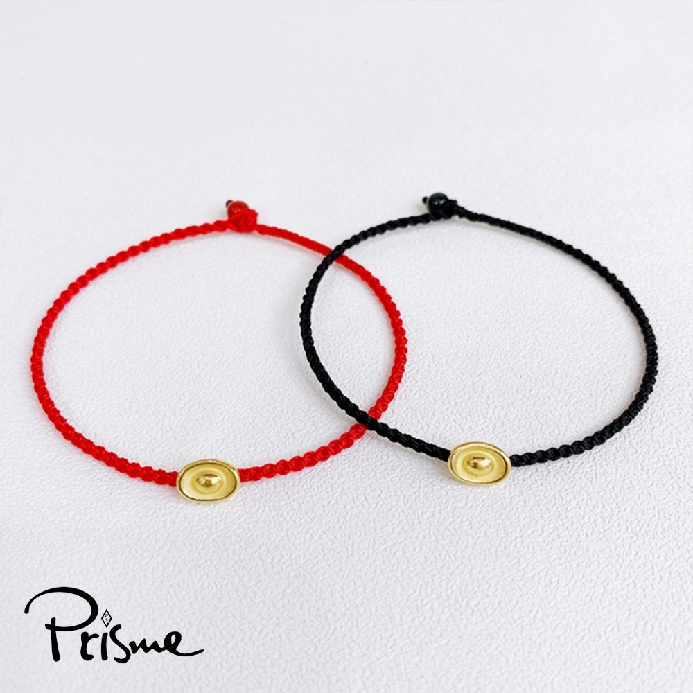 【Prisme Gold】黃金手鍊 祈福好運元寶 編織手繩二入組 (約0.02錢±0.01/單個)-細節圖4
