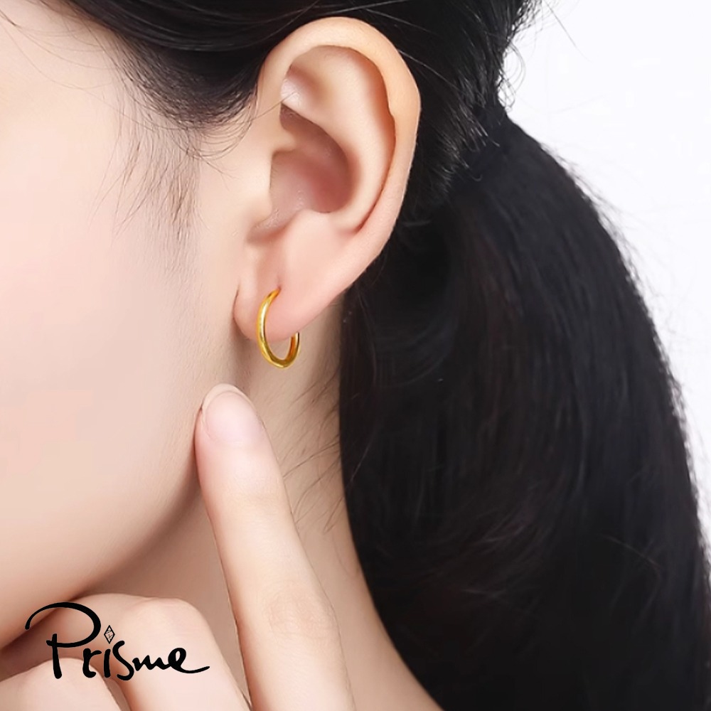 【Prisme Gold】黃金耳環 簡約耳圈耳環 (金重：約0.1錢±0.01)-細節圖2