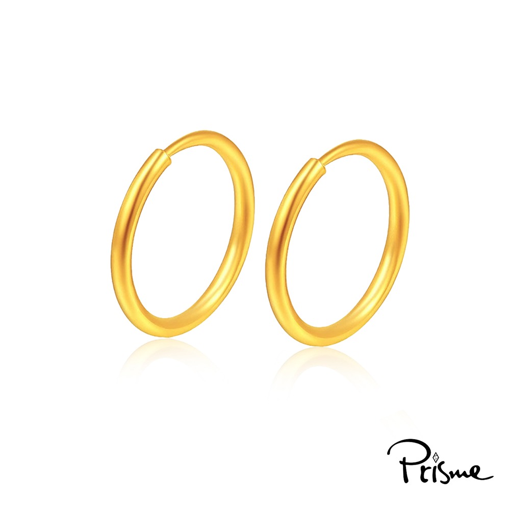 【Prisme Gold】黃金耳環 簡約耳圈耳環 (金重：約0.1錢±0.01)-細節圖3