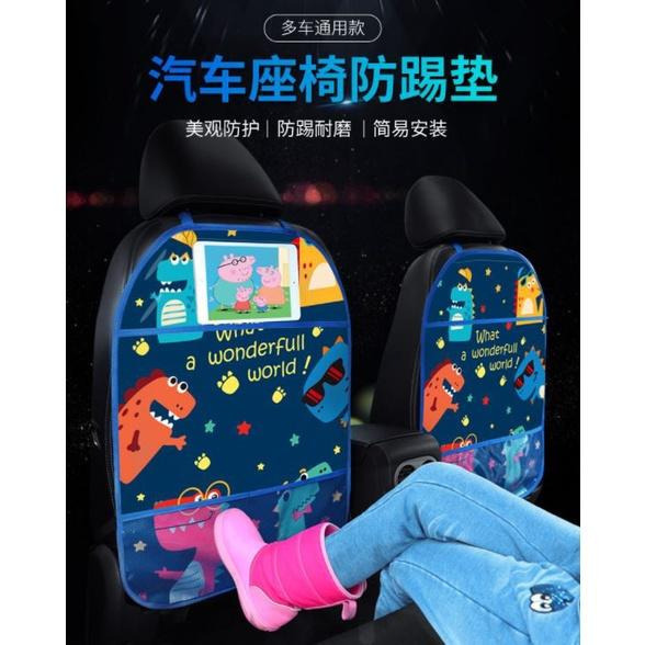 【台灣現貨】汽車椅背椅背防踢墊 收納袋 平板架 車用收納 卡通收納袋 座椅掛袋 汽車收納 椅背掛袋 車用收納椅背墊-細節圖5