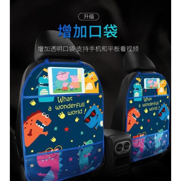 【台灣現貨】汽車椅背椅背防踢墊 收納袋 平板架 車用收納 卡通收納袋 座椅掛袋 汽車收納 椅背掛袋 車用收納椅背墊-細節圖6