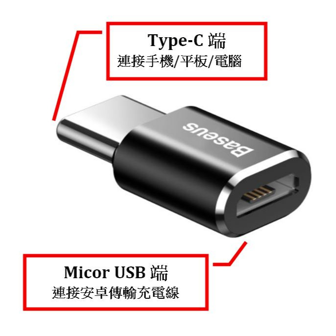 倍思 Baseus Micro母/轉TypeC公 TypeC母/轉USB公 USB母轉TypeC公 轉接頭 OTG轉接頭-規格圖9