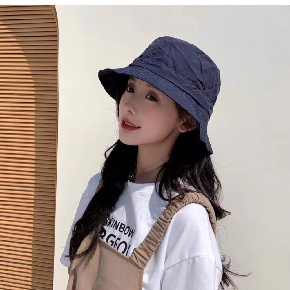 可折疊漁夫帽 素面漁夫帽 漁夫帽 抽繩漁夫帽 遮陽防曬 防曬帽 便擕 男女可用 附黑色防風繩 帽子-細節圖8