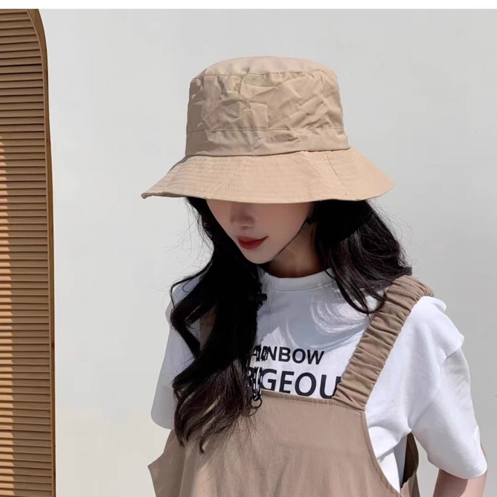 可折疊漁夫帽 素面漁夫帽 漁夫帽 抽繩漁夫帽 遮陽防曬 防曬帽 便擕 男女可用 附黑色防風繩 帽子-細節圖9