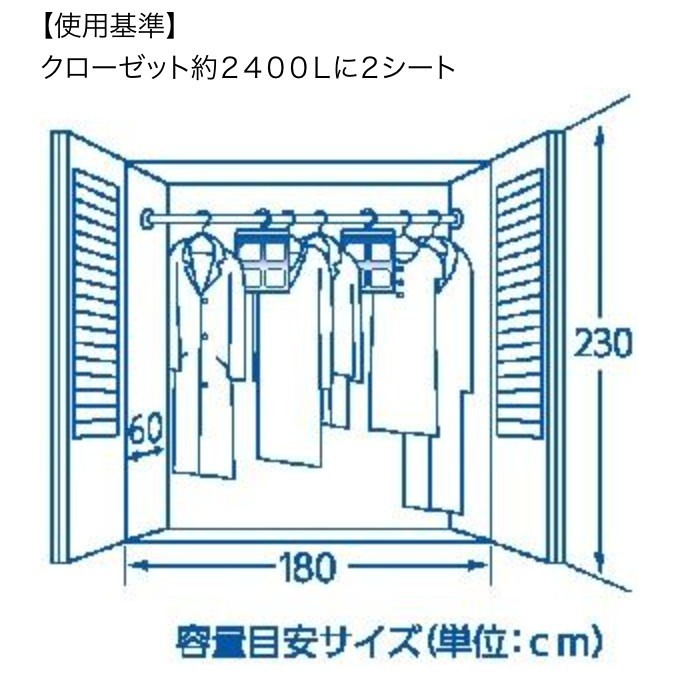 【沐樽🇯🇵日本】白元 Dry & Dry UP Closet 衣櫃除濕掛片 防黃 消臭 2入-細節圖2