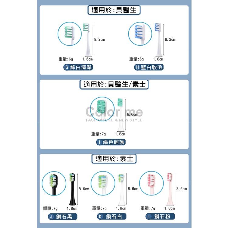 小米 米家 素士 電動牙刷頭 貝醫生 T100 T300 牙刷頭 超細纖維 小米電動牙刷頭【J061】Color me-細節圖4