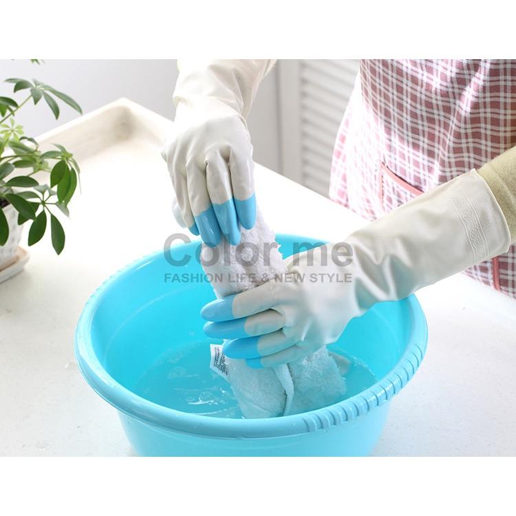 清潔手套 護手 PVC 家務手套 清潔 大掃除 防水 撞色 洗碗手套 【Y039】Color me-細節圖6