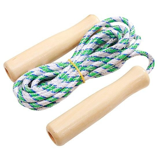 跳繩 花式跳繩 長度可調整 原木 木頭 編織繩 有氧運動 健身跳繩 防滑 木柄編織跳繩 【T026】Color me-細節圖8