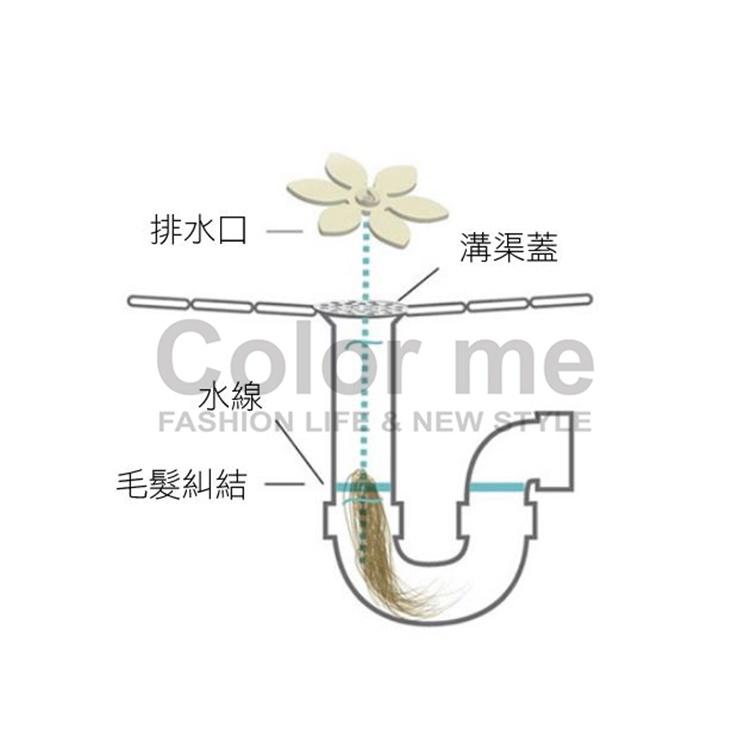 洗手檯 毛髮 疏通器 水管 頭髮 浴室 清除頭髮 掛勾 清潔 鏈條 小花水管道疏通器 Color me【M032】-細節圖9