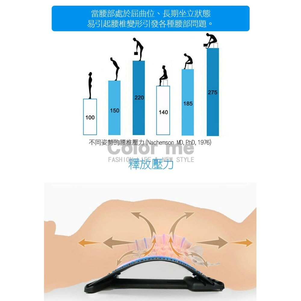 腰椎伸展器 腰痠拉筋板 腰部伸展器 伸展器 背部伸展器 拉筋 牽引器 按摩器 拉筋伸展器 【R029】Color me-細節圖9