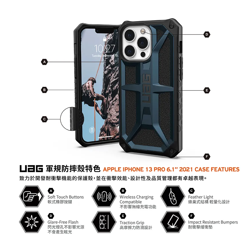 【多款出清】UAG iPhone 13 Pro 系列 頂級軍規軍規保護殼 台灣公司貨-細節圖8