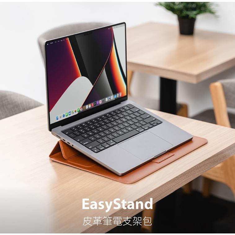 美國魚骨 SwitchEasy EasyStand 手工皮革支架筆電保護套 MacBook Pro 14吋-細節圖2