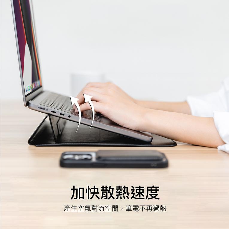 美國魚骨 SwitchEasy EasyStand 手工皮革支架筆電保護套 MacBook Pro 14吋-細節圖7