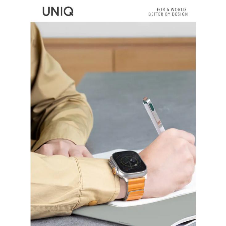 UNIQ Revix Apple Watch 雙色矽膠真皮磁吸錶帶（適用所有款Apple Watch）-細節圖3