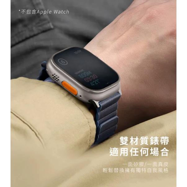 UNIQ Revix Apple Watch 雙色矽膠真皮磁吸錶帶（適用所有款Apple Watch）-細節圖4