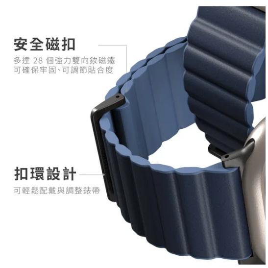 UNIQ Revix Apple Watch 雙色矽膠真皮磁吸錶帶（適用所有款Apple Watch）-細節圖5