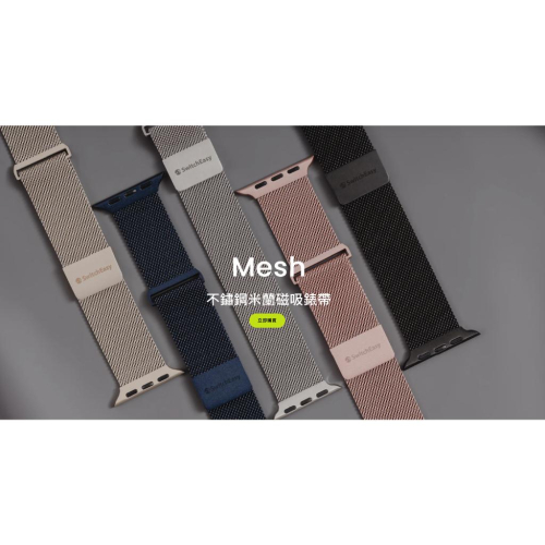SwitchEasy 魚骨牌 Apple Watch Mesh不鏽鋼米蘭磁吸錶帶