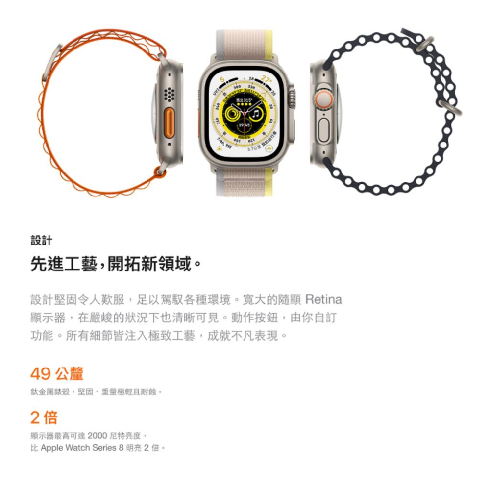 Apple Watch Ultra (GPS + Cellular) 49mm 鈦金屬錶殼【台灣公司貨】桃園中壢地區-細節圖5