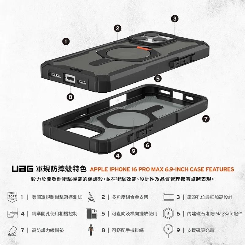 【16新品】UAG iPhone 16 Pro/16系列 磁吸耐衝擊支架經典保護殼（桃園實體展售門市）-細節圖2