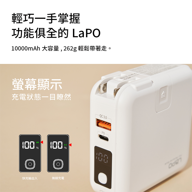 LAPO  10000mAh多功能無線充行動電源 二代-細節圖7