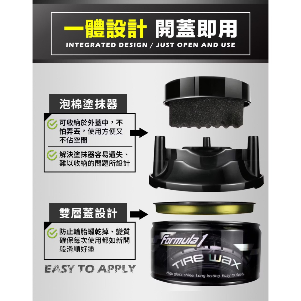 SZ Formula1 晶炫輪胎蠟 抗UV 持久黑色光澤 15248-細節圖4