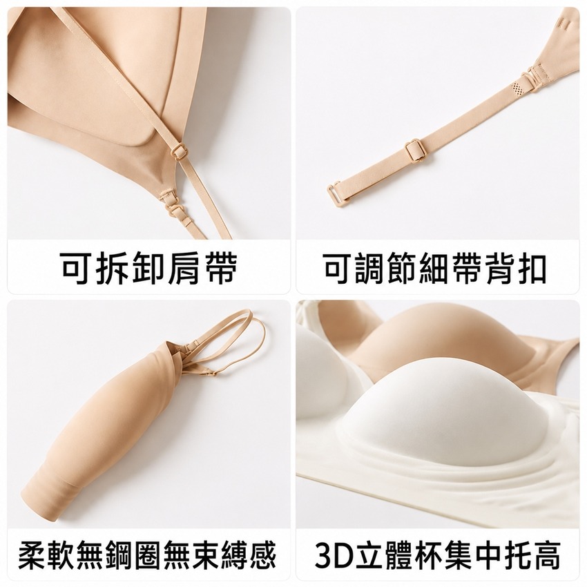 【台灣現貨】三種穿法💖大U美背性感露背內衣 U型內搭小可愛 /許願花園-細節圖9