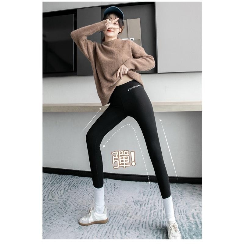 【台灣現貨】保暖褲🔥雙面絨高腰無痕提臀內搭褲 九分打底褲 加絨緊身褲 /許願花園-細節圖9