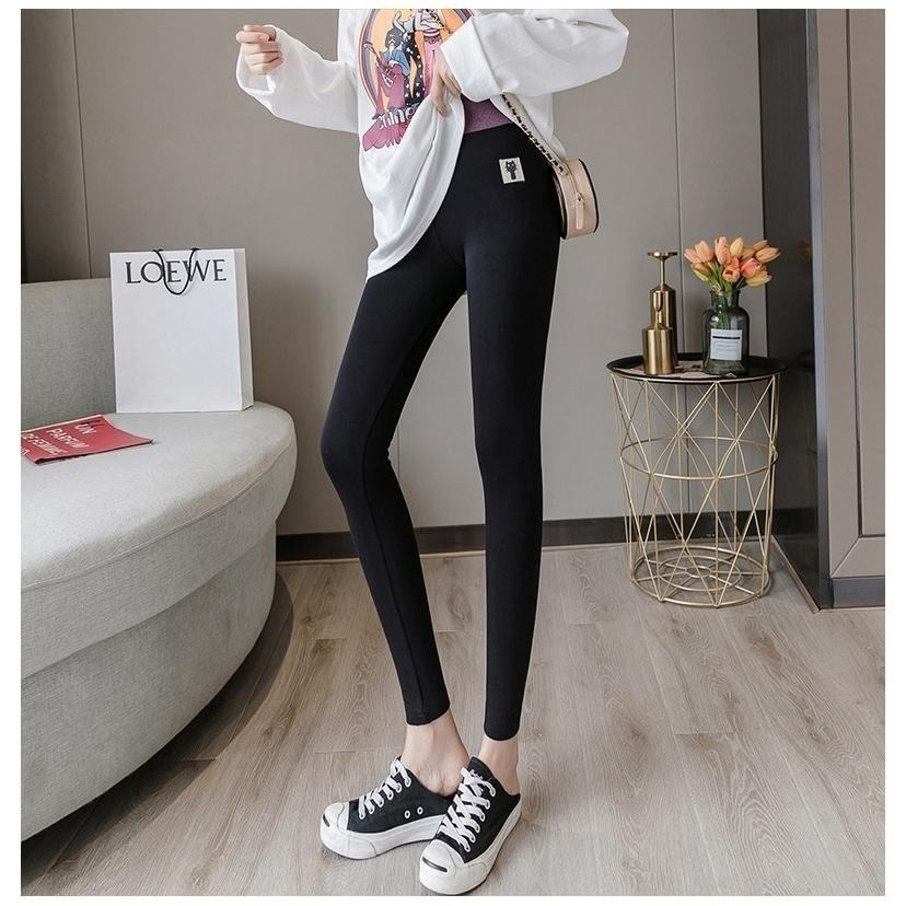 【台灣現貨】小貓高腰內搭褲 緊身褲 小腳褲 棉褲 九分褲 長褲 /許願花園-細節圖4