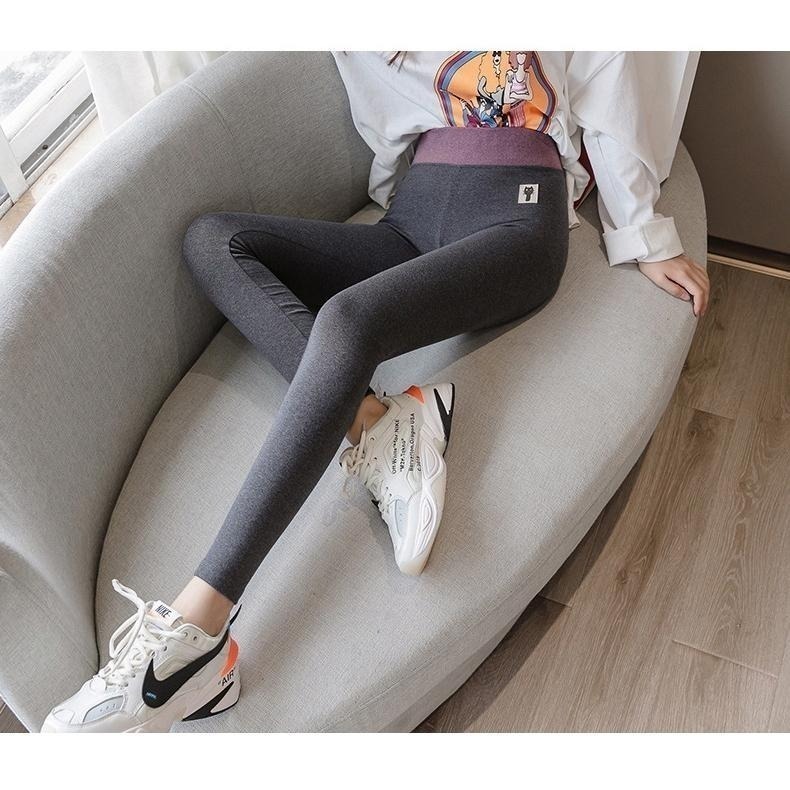 【台灣現貨】小貓高腰內搭褲 緊身褲 小腳褲 棉褲 九分褲 長褲 /許願花園-細節圖5