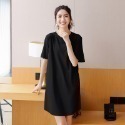 【台灣現貨】冰絲純色短袖寬鬆連身裙 睡裙 睡衣 居家服 /許願花園-規格圖9