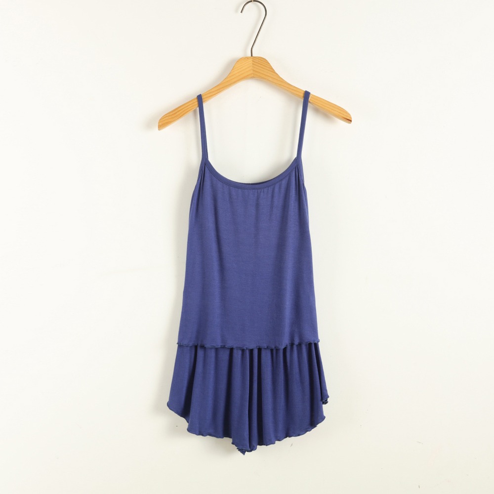 【台灣現貨】上衣+短褲💖兩件式莫代爾細肩帶居家服 無袖睡衣 套裝 /許願花園-規格圖10