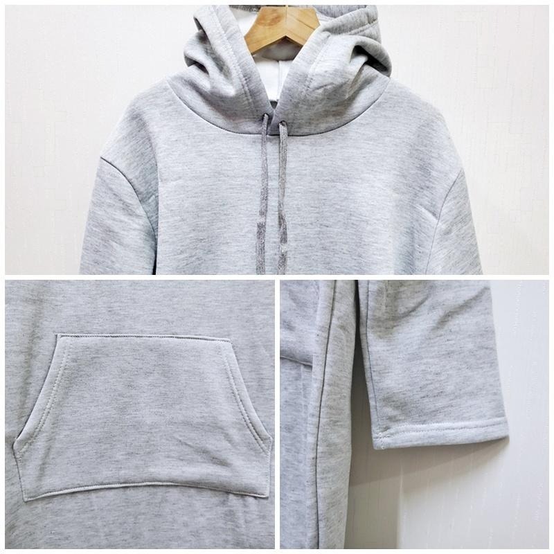 【台灣現貨】氣質顯瘦長袖包臀連帽連身裙 長版薄款/加絨刷毛衛衣 帽T  /許願花園-細節圖6