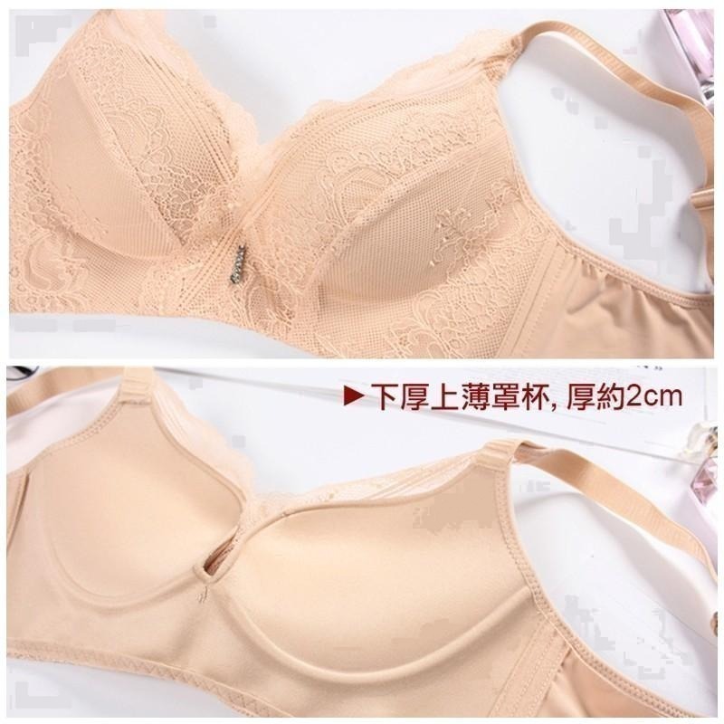 【台灣現貨】超集中無鋼圈厚墊性感蕾絲內衣 四扣胸罩 /許願花園-細節圖6