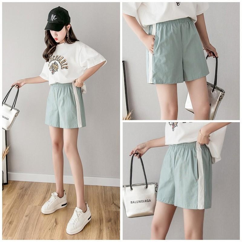 【台灣現貨】棉麻休閒短褲💕鬆緊腰高腰百搭短褲 /許願花園-細節圖7