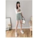【台灣現貨】棉麻休閒短褲💕鬆緊腰高腰百搭短褲 /許願花園-規格圖9