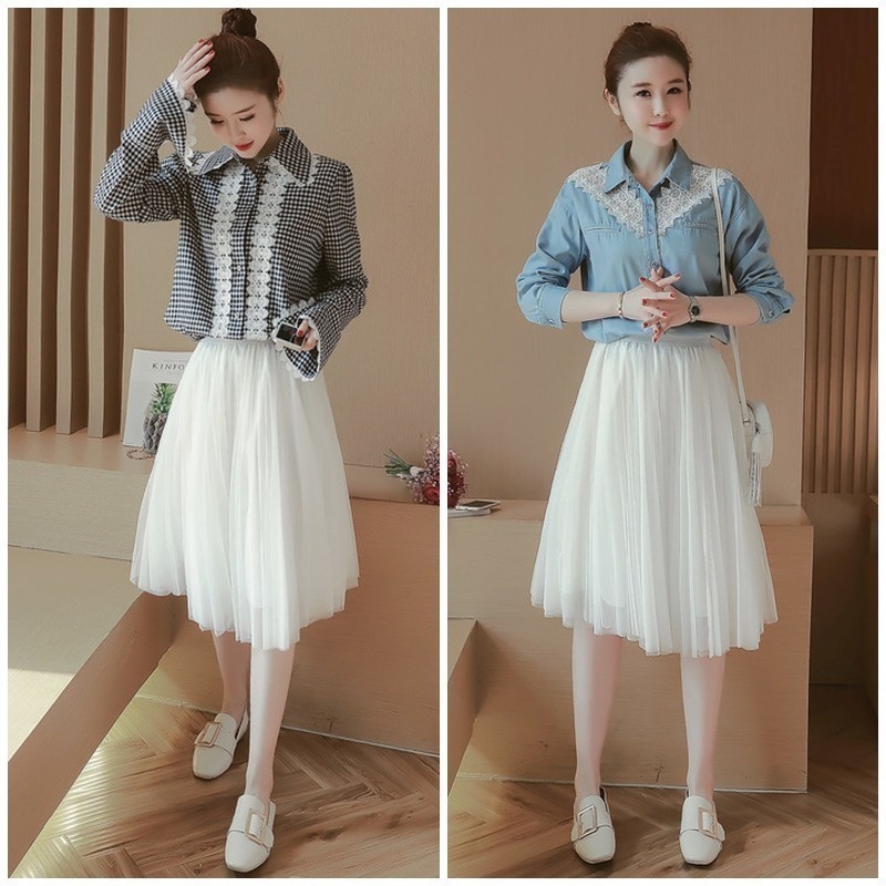 【台灣現貨】三層氣質網紗裙 百褶蓬蓬裙 沙灘裙子 及膝裙 半長裙 紗裙 /許願花園-細節圖4