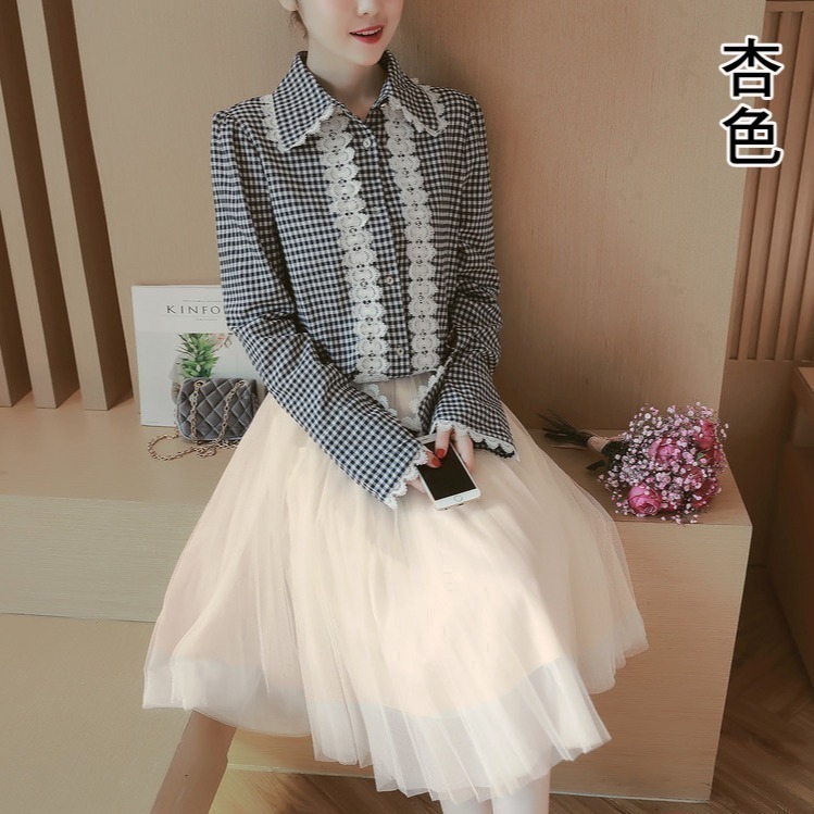 【台灣現貨】三層氣質網紗裙 百褶蓬蓬裙 沙灘裙子 及膝裙 半長裙 紗裙 /許願花園-細節圖6