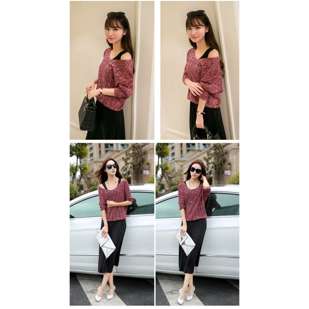 【台灣現貨】長袖長裙針織兩件式套裝 洋裝 針織衫背心裙 /許願花園-細節圖6