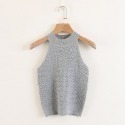 【台灣現貨】性感顯瘦短版針織削肩背心 露肩無袖套頭上衣 /許願花園-規格圖9