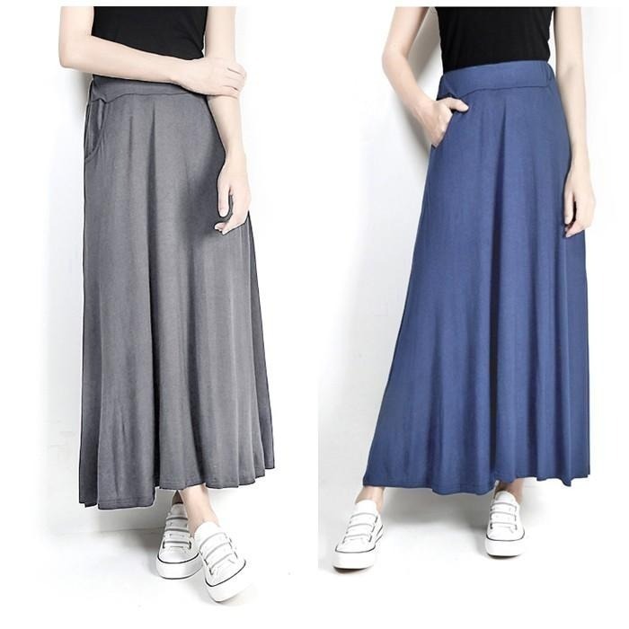 【台灣現貨】莫代爾口袋大擺長裙 百摺包臀長裙 休閒裙 百褶裙 A字裙 /許願花園-細節圖4