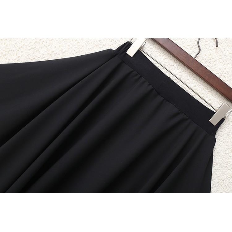 【台灣現貨】假兩件不規則透氣雪紡莫代爾褲裙 雪紡裙 休閒長裙 大擺裙 褲子 /許願花園-細節圖7