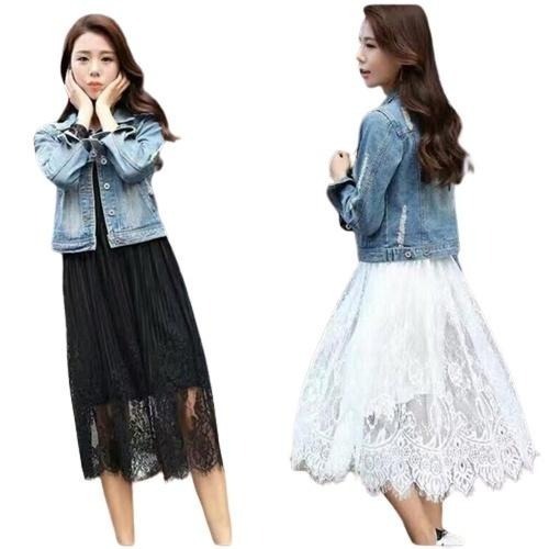 【台灣現貨】莫代爾背心蕾絲網紗連身裙 打底長裙 /許願花園-細節圖8