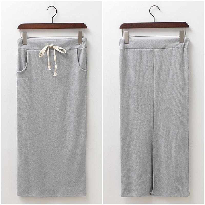 【台灣現貨】韓版半身顯瘦開叉包臀長裙 半身裙包臀裙 裙子 窄裙 /許願花園-細節圖6