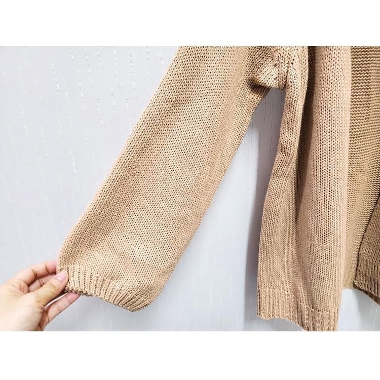 【台灣現貨】慵懶寬鬆短版針織開衫毛衣外套 罩衫 /許願花園-細節圖7