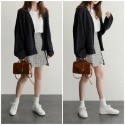 【台灣現貨】慵懶寬鬆短版針織開衫毛衣外套 罩衫 /許願花園-規格圖9