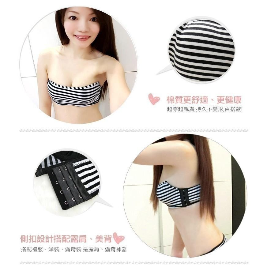 【台灣現貨】內衣+內褲🌸深V集中平口側扣無肩帶美背J型鋼圈成套內衣內褲組 /許願花園-細節圖2