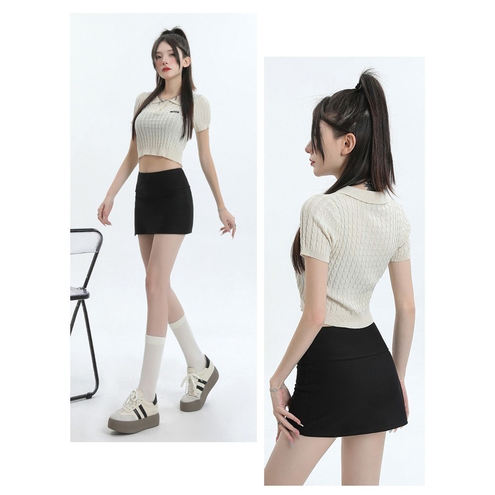 【許願花園】包臀開叉防走光褲裙 A字短裙 迷你裙 運動瑜伽褲-細節圖7