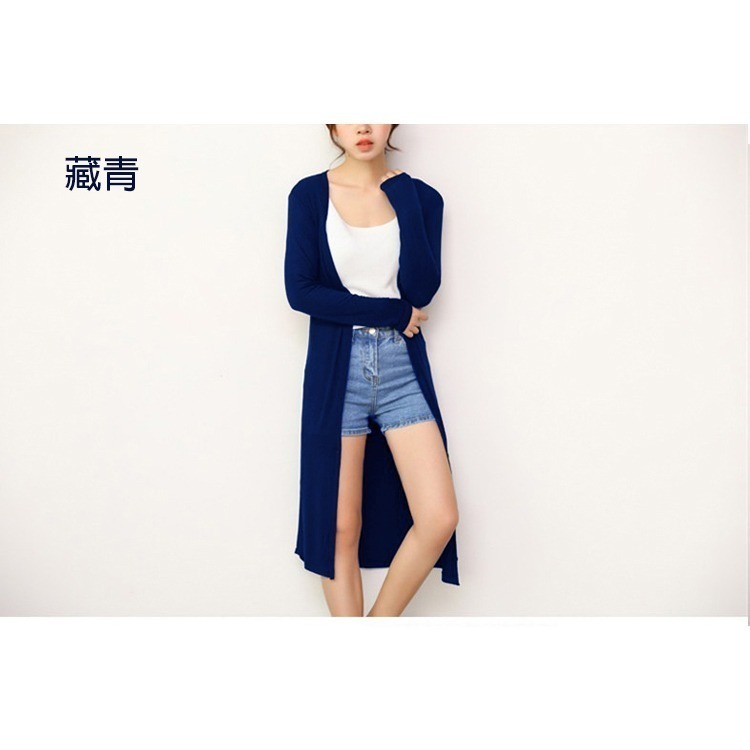 【許願花園】莫代爾無扣防曬薄外套 長版開衫 旅遊沙灘罩衫-細節圖5